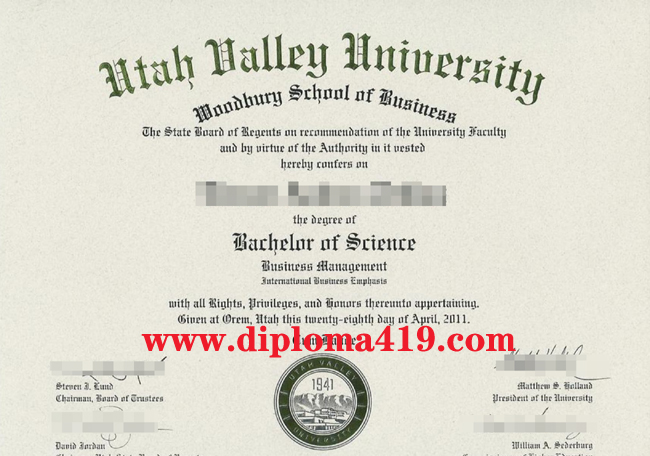 Utah Valley University fake degree/Utah Valley University fake diploma