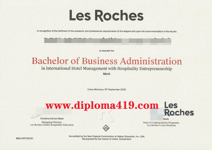 Les Roches International School of Hotel Management fake certificate